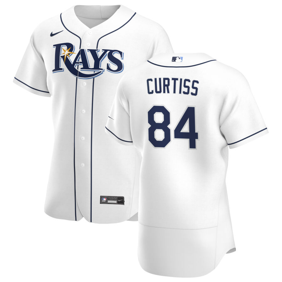Tampa Bay Rays 84 John Curtiss Men Nike White Home 2020 Authentic Player MLB Jersey